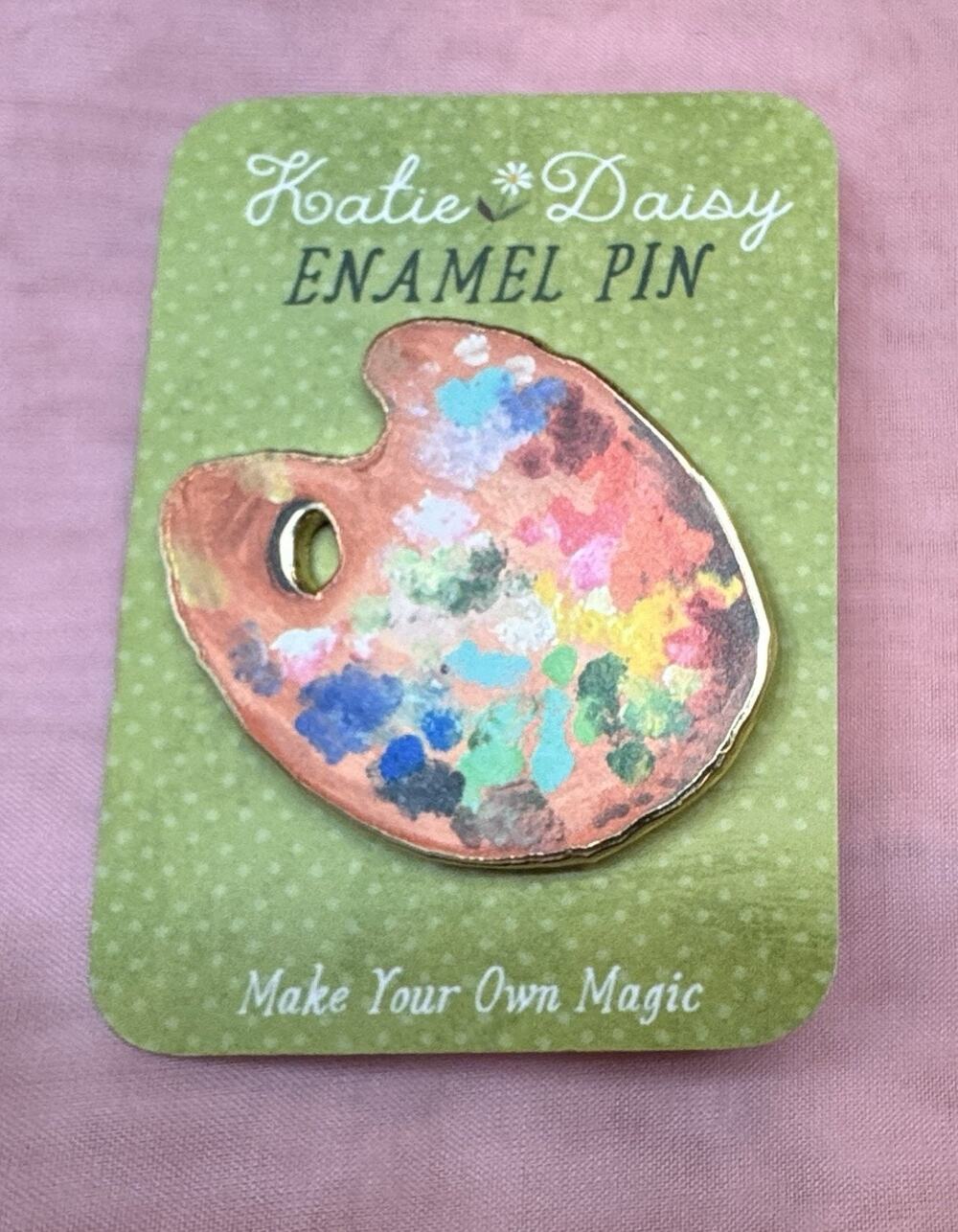 Katie Daisy Enamel Pin Painter’s Palette Double Pin Posts Multi Color